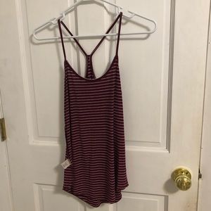 red and white striped tank top